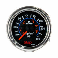 Oil Pressure Gauge 52mm RNG  0-150 Psi 0-10kp/cm2 1/8 NPT Black SAP6010025 NEW
