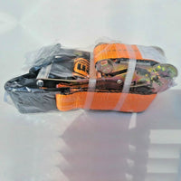 Ratchet Strap Cargo Tie-Downs 2"x27' Heavy-Duty Flat Hook Flatbed Orange NEW