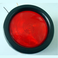 2 Trailer Trucklite RED Lamp Sealed 4" round Stop Turn Tail Light Truck, 12V