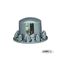 Rear Axle Cover Kit ABS Chrome Finish Push-On 33mm, Nut Cover Plastic Fortpro