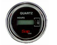 LCD Hour Meter 2" Round Gauge, 12v to 80v for Trucks, Pumps, Boats, Generators