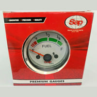 Fuel Gauge White 2 Inch 52mm 12 Voltage 10-180 Ohms Car Boat Motor SAPF6174