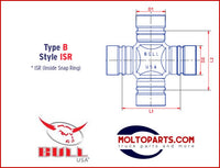 2 365 Universal Joint Kit Driveline Driveshaft Greasable BL365 ISR Style